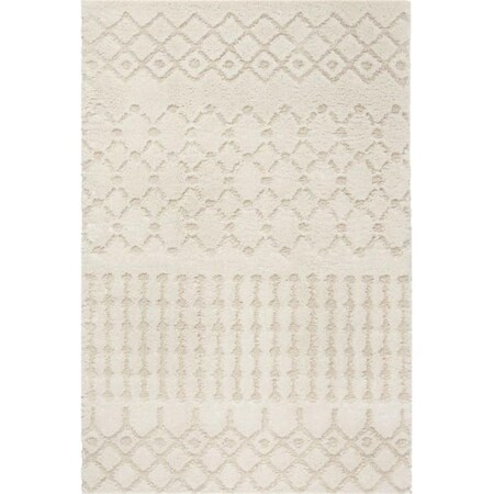 Safavieh 5 ft. - 1 in. x 7 ft. - 6 in. Sparta Shag Power Loomed Rug; Medium Rectangle - Creme & Creme SPG509B-5